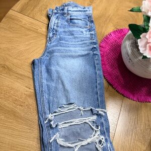 American Eagle Outfitters Ripped Light Blue Boyfriend Jeans